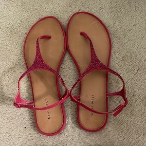 Size 9 Nine West Pink Bejeweled Sandals